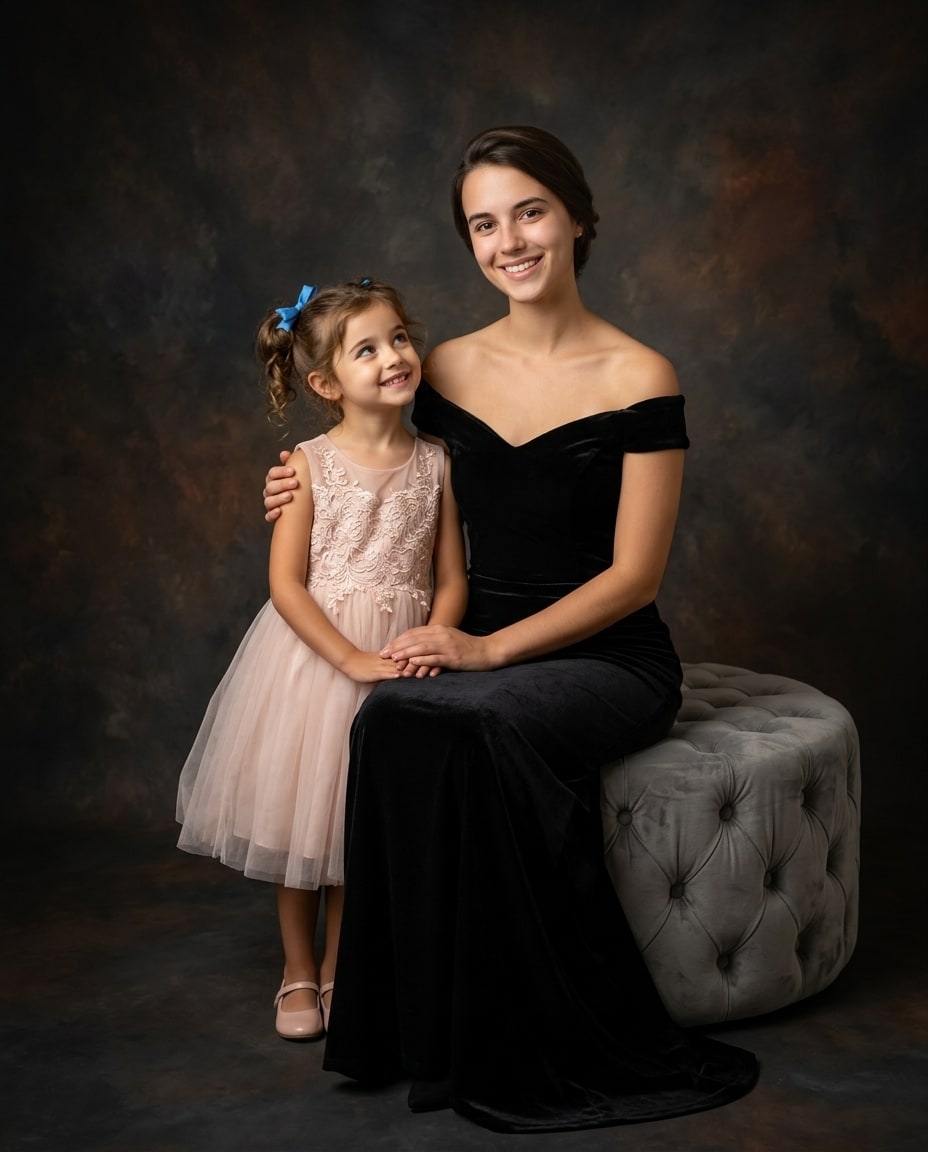A custom fine-art family heirloom portrait