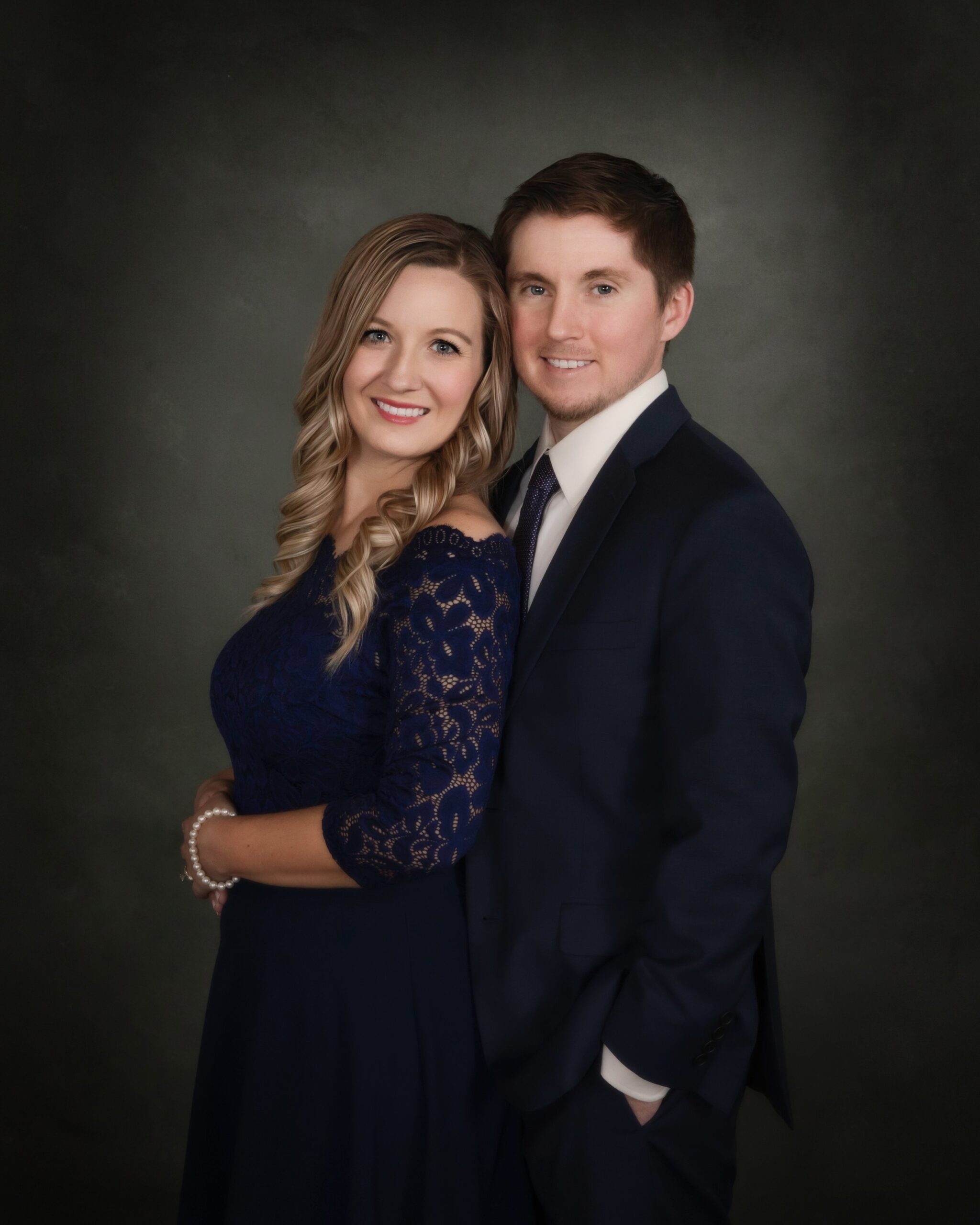 Navy & Pearl Couple Portrait