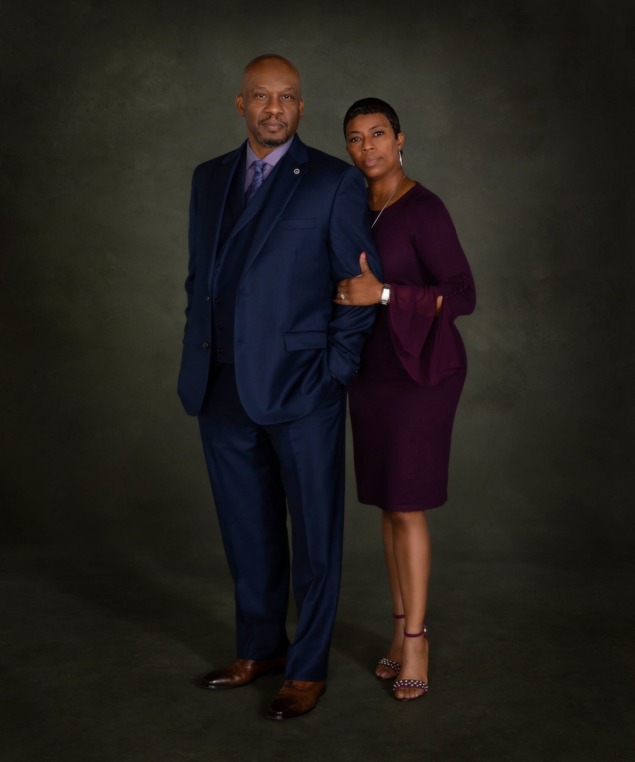 Plum & Navy Couple Portrait