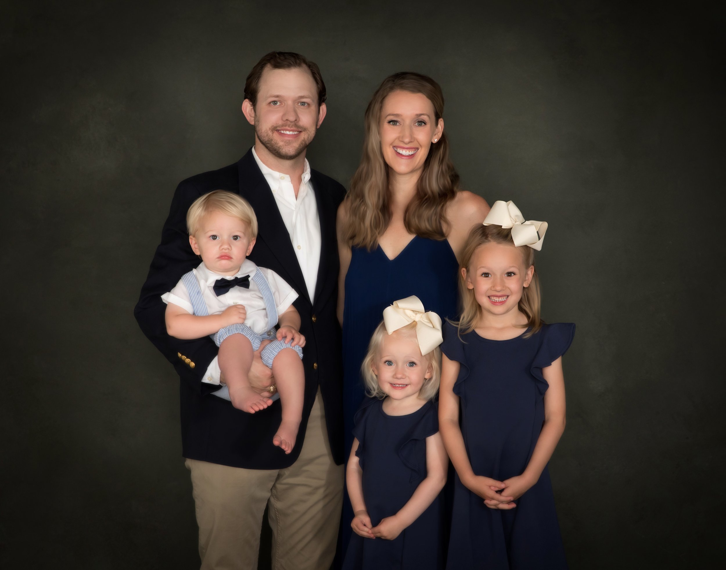 Navy Seersucker Family Portrait