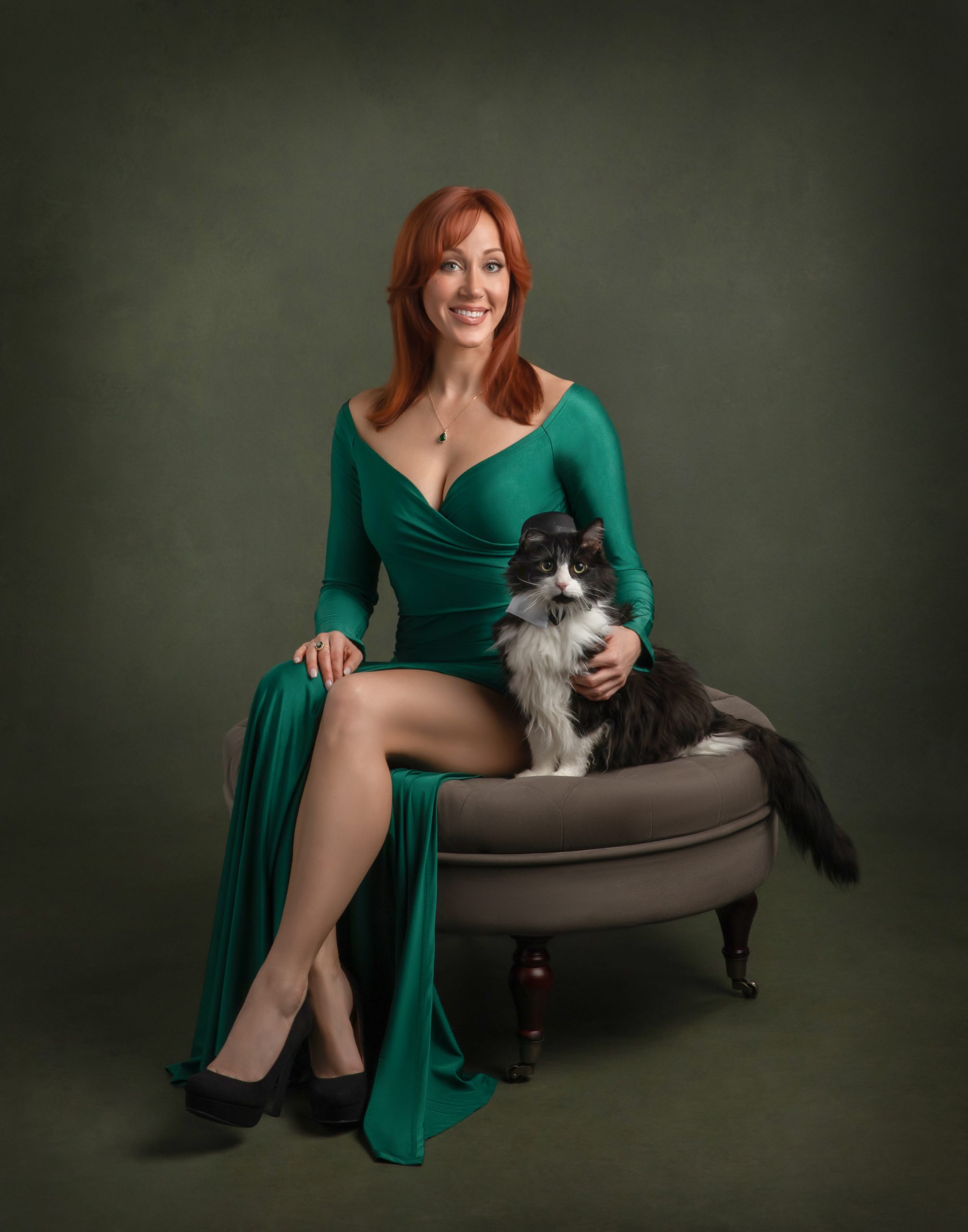 Emerald Evening Pet Portrait